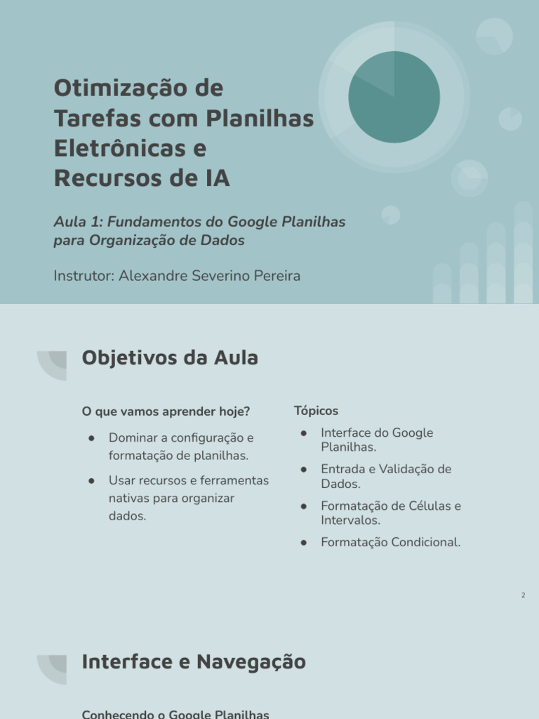 Google Planilhas: Fundamentos e Formatação | PDF | Planilha | Dados