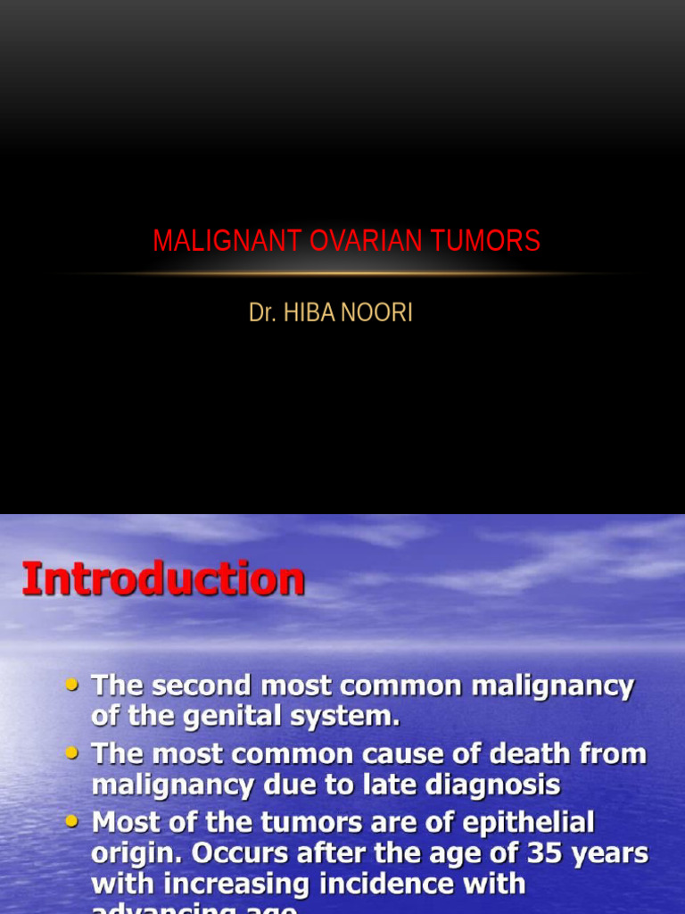Malignant Ovarian Tumors | PDF