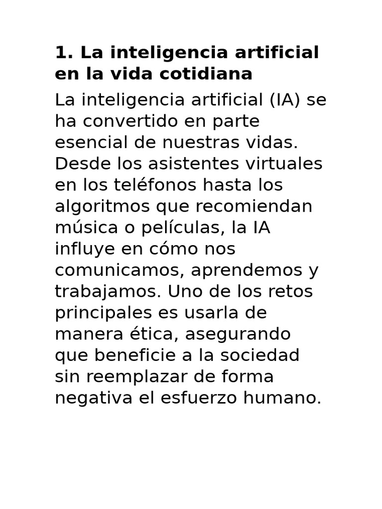 La Inteligencia Artificial en La Vida Cotidiana | PDF