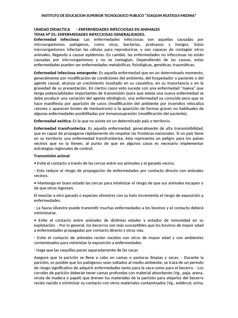 Tema #01 Enfermedades Infecciosas. Generalidades | PDF | Infección ...