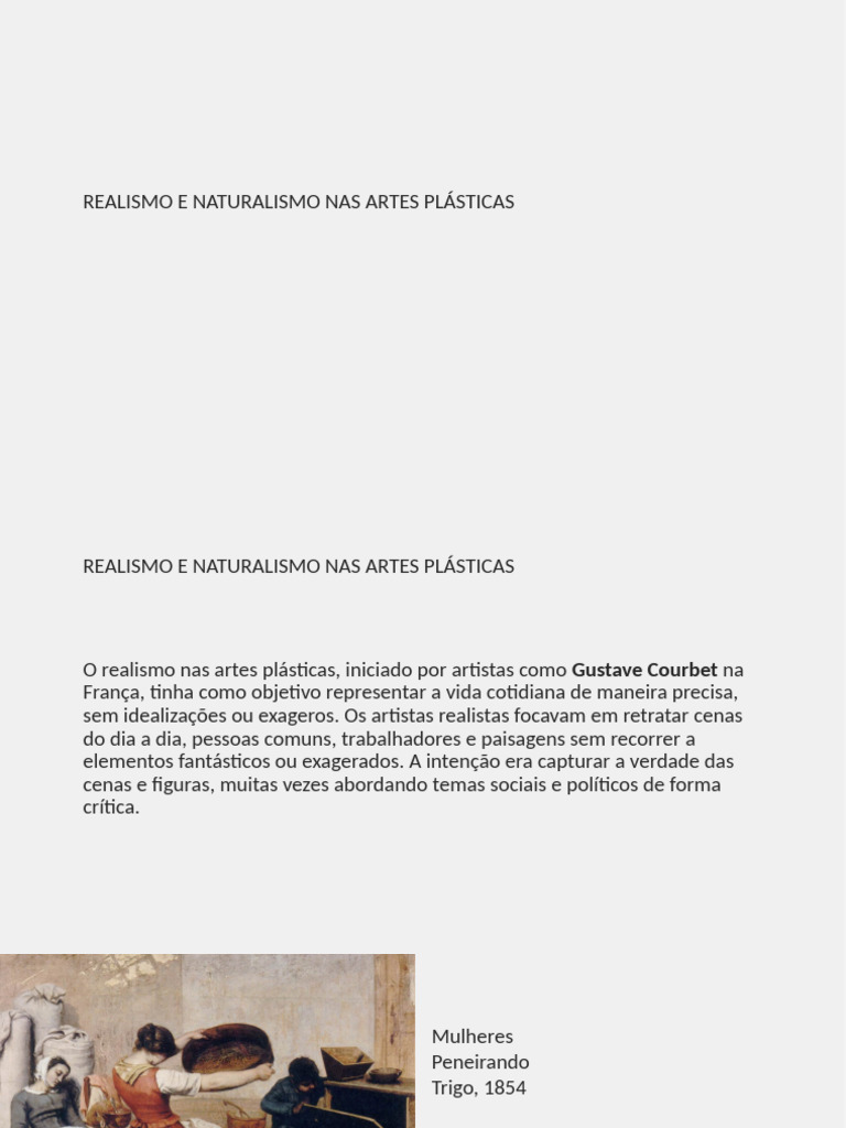 Realismo e Naturalismo nas Artes Plásticas | PDF | Realismo (artes ...