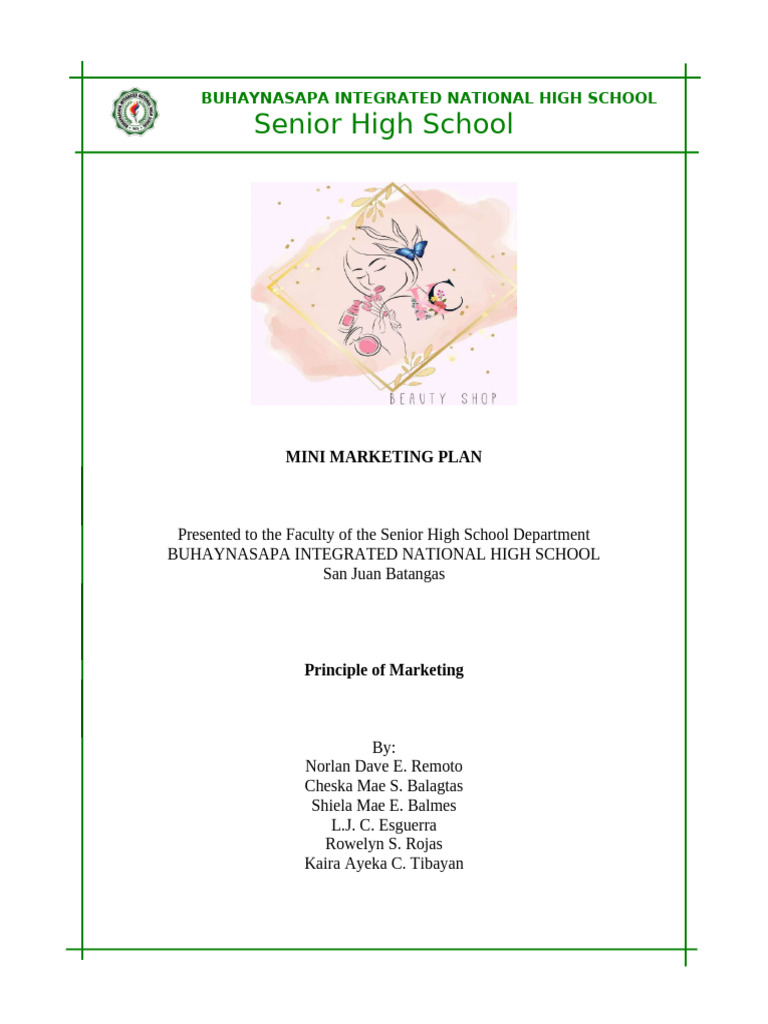 Mini Marketing Plan for Kairolyn&Cheshieljan | PDF | Brand | Marketing