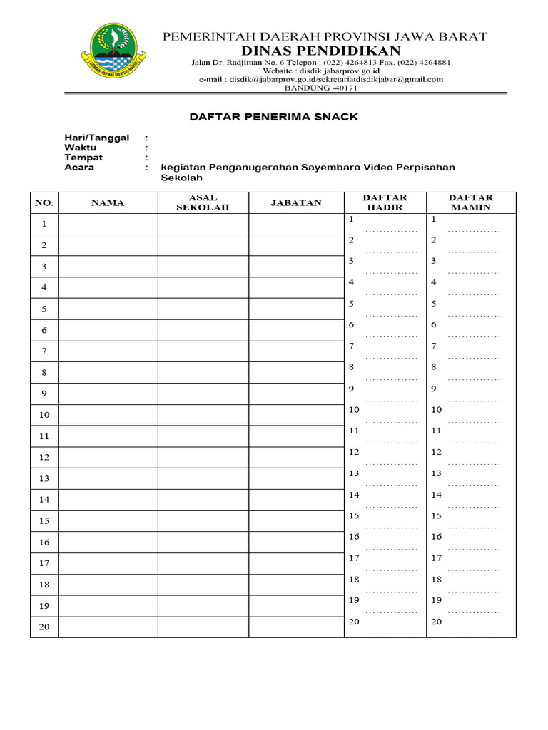 Absensi Rapat Format Baru | PDF