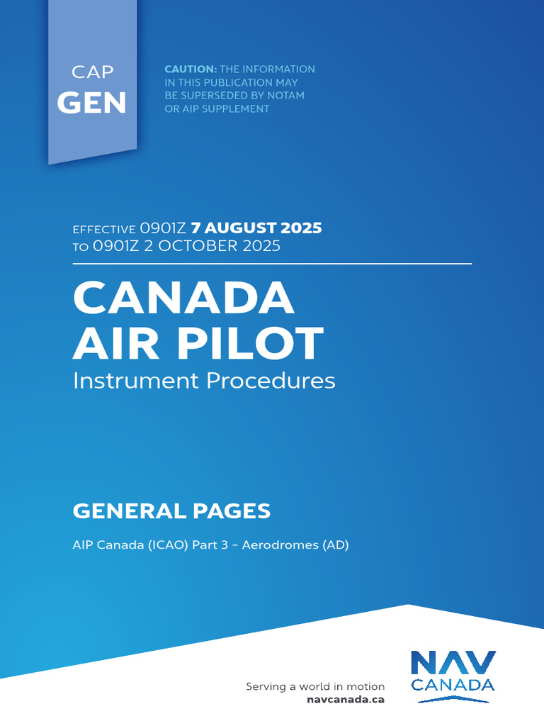 Canada Air Pilot Instrument Procedures 2025 | PDF | Instrument Flight ...
