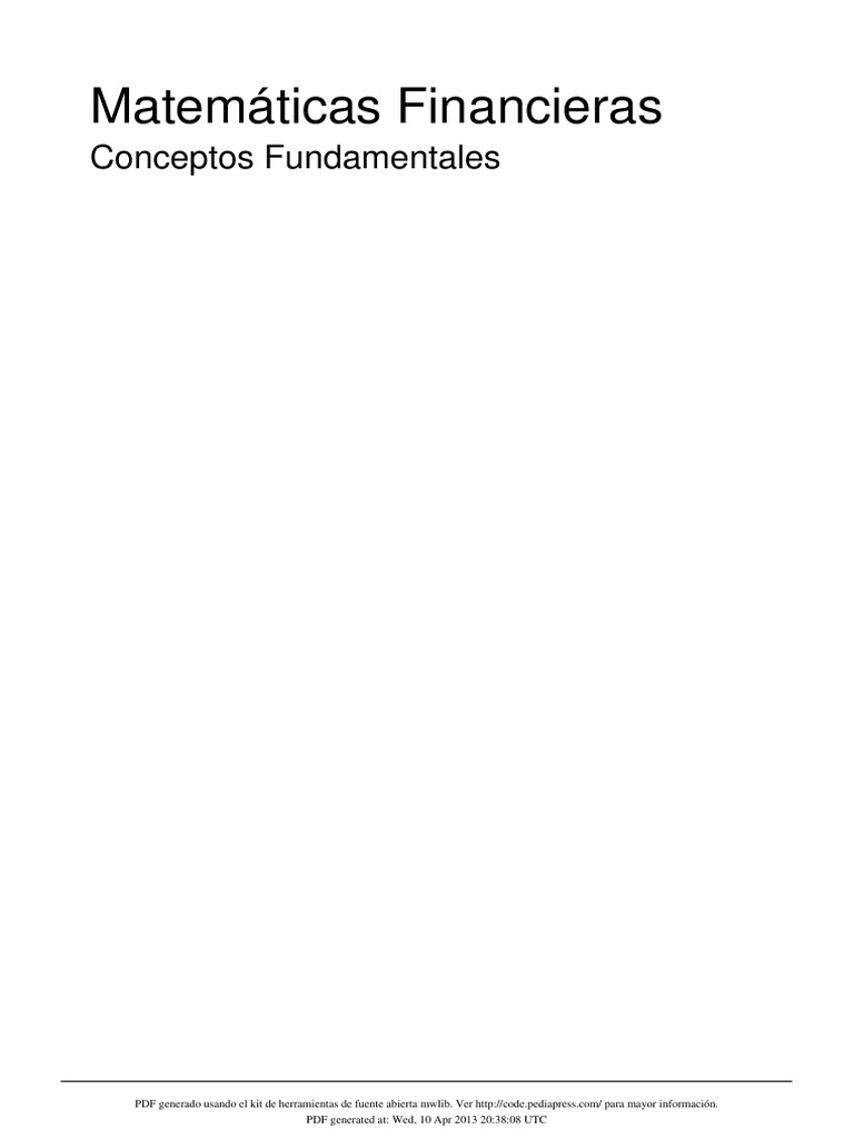 Fundamentos de Matemáticas Financieras | PDF | Flujo de caja descontado ...