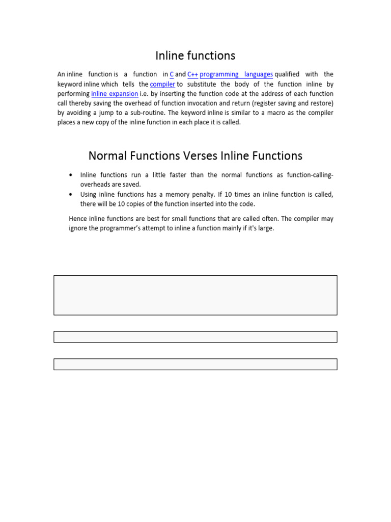 Macros Verses Inline Functions | PDF | Macro (Computer Science ...