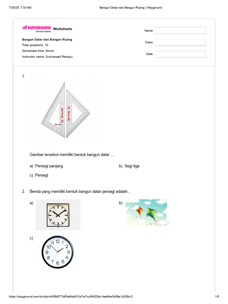 Contoh Bangun Datar dan Ruang | PDF