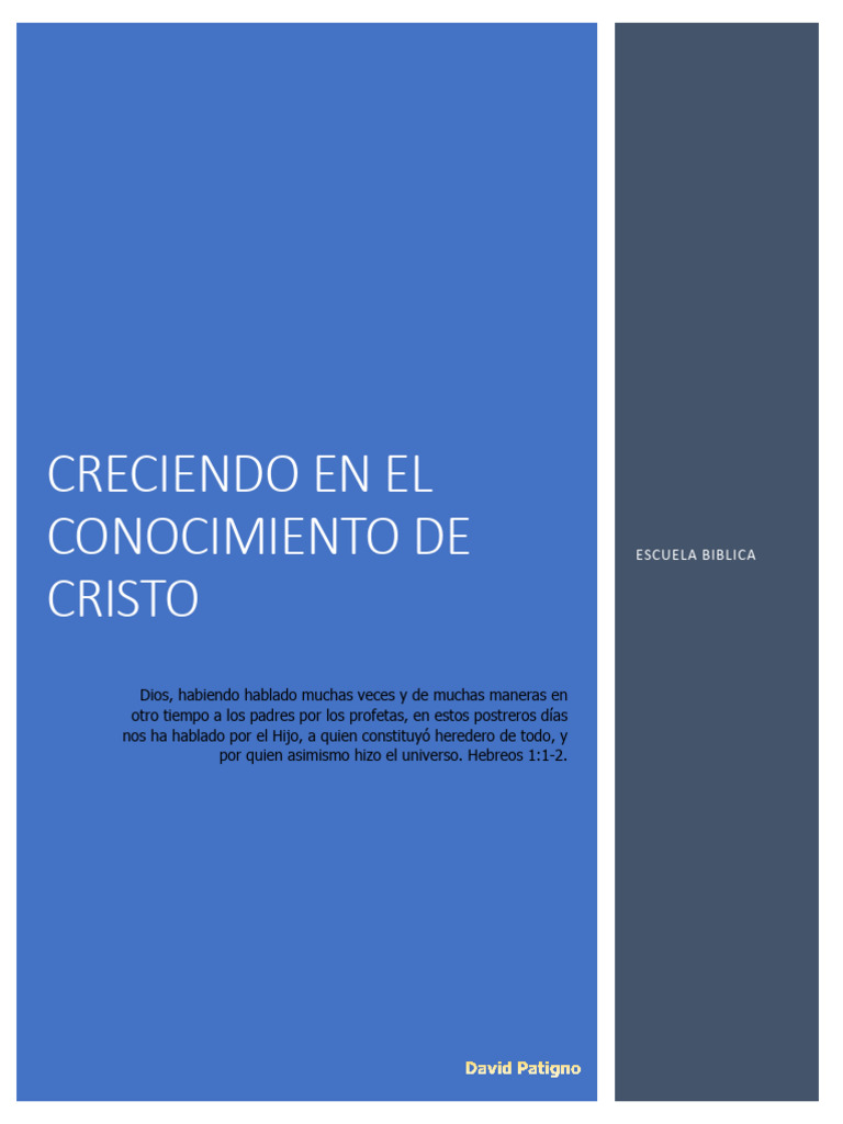 Crecimiento en el Conocimiento de Cristo | PDF | Cristo (título) | La ...