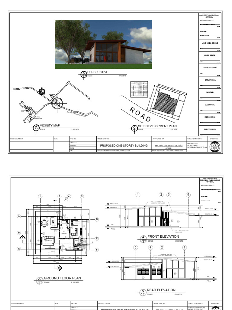 Proposed One-Storey Building Plans | PDF | Buildings And Structures