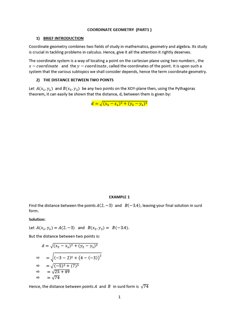 Coordinate Geometry | PDF | Slope | Line (Geometry)