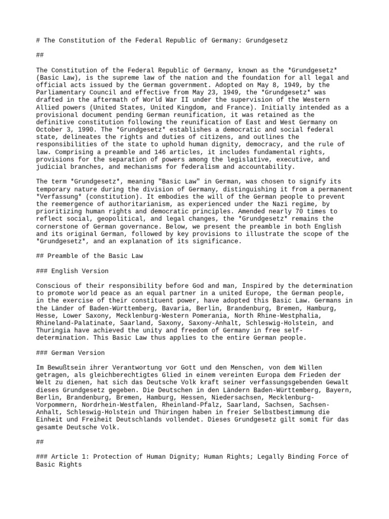 Germany's Constitution: The Grundgesetz | PDF | Constitution | Justice