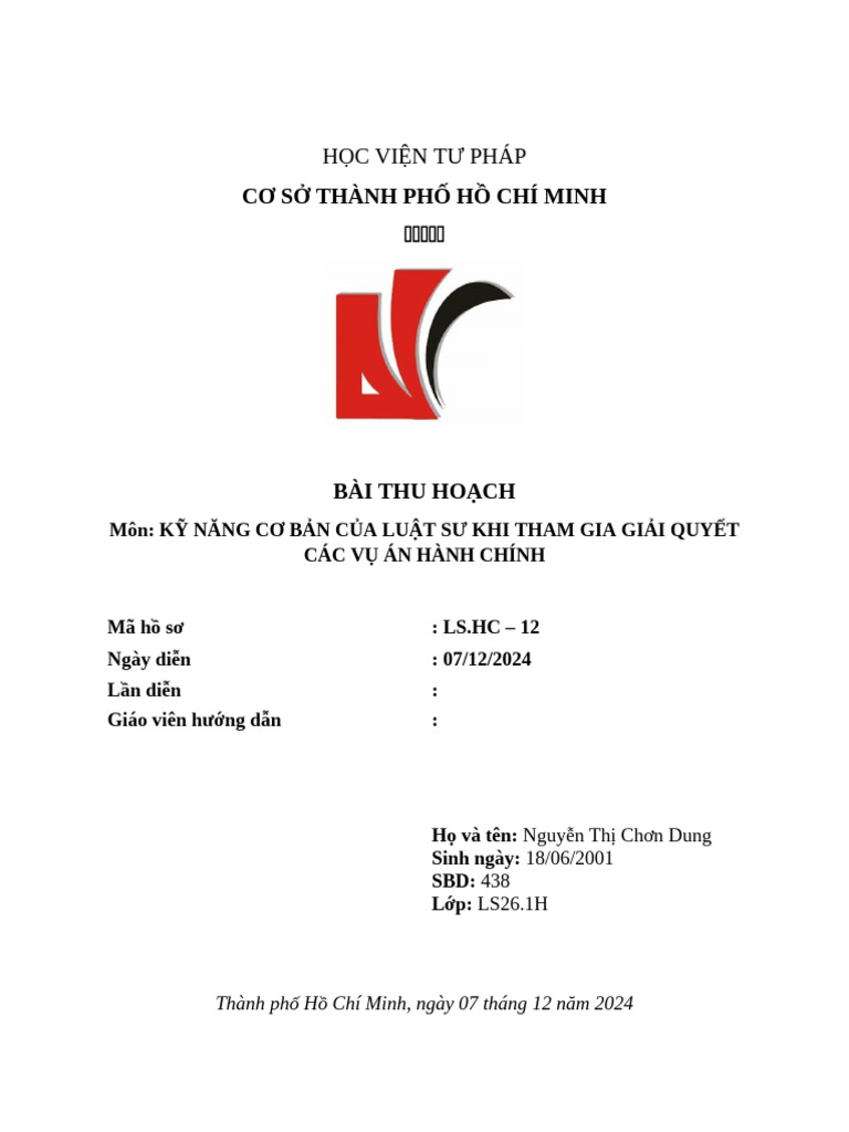 BTH HC Hs 12 | PDF