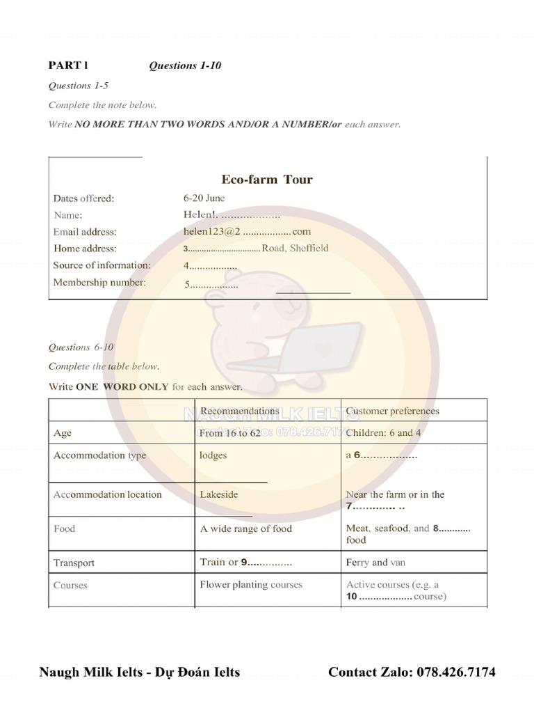 Test 3 Listening | PDF