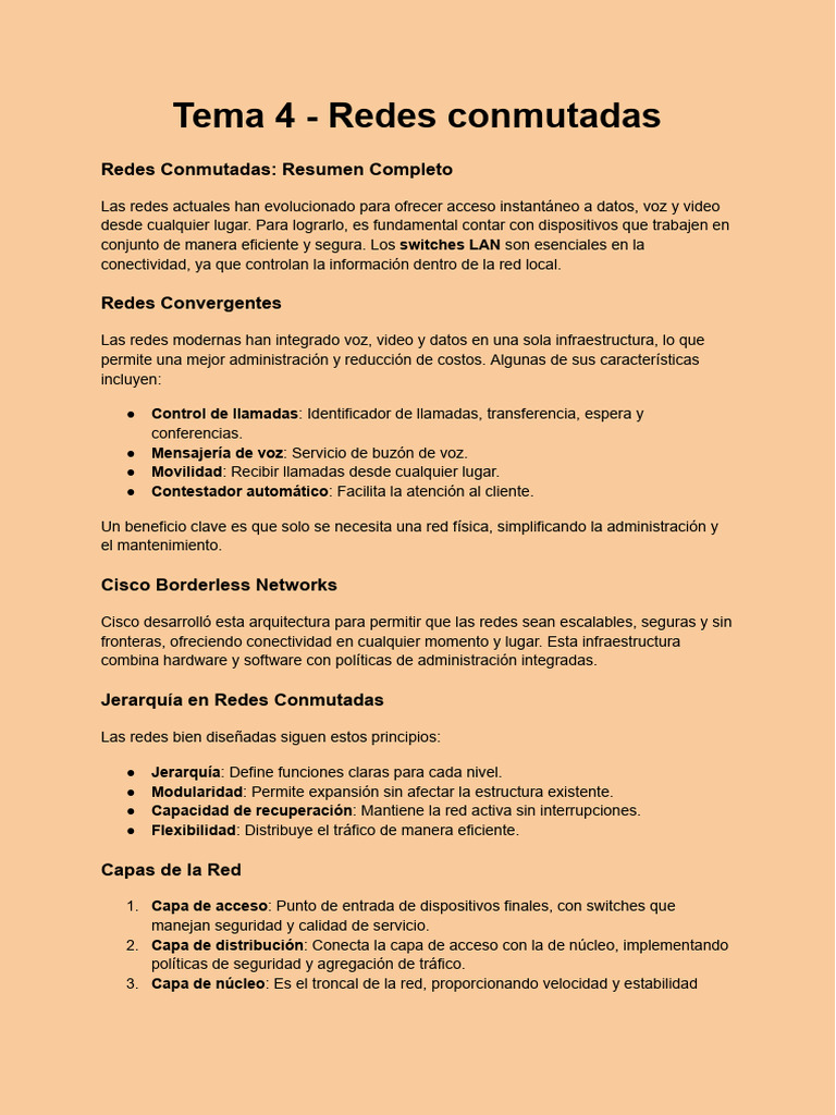Redes Conmutadas: Diseño y Funciones | PDF | Conmutador de red | Red de ...
