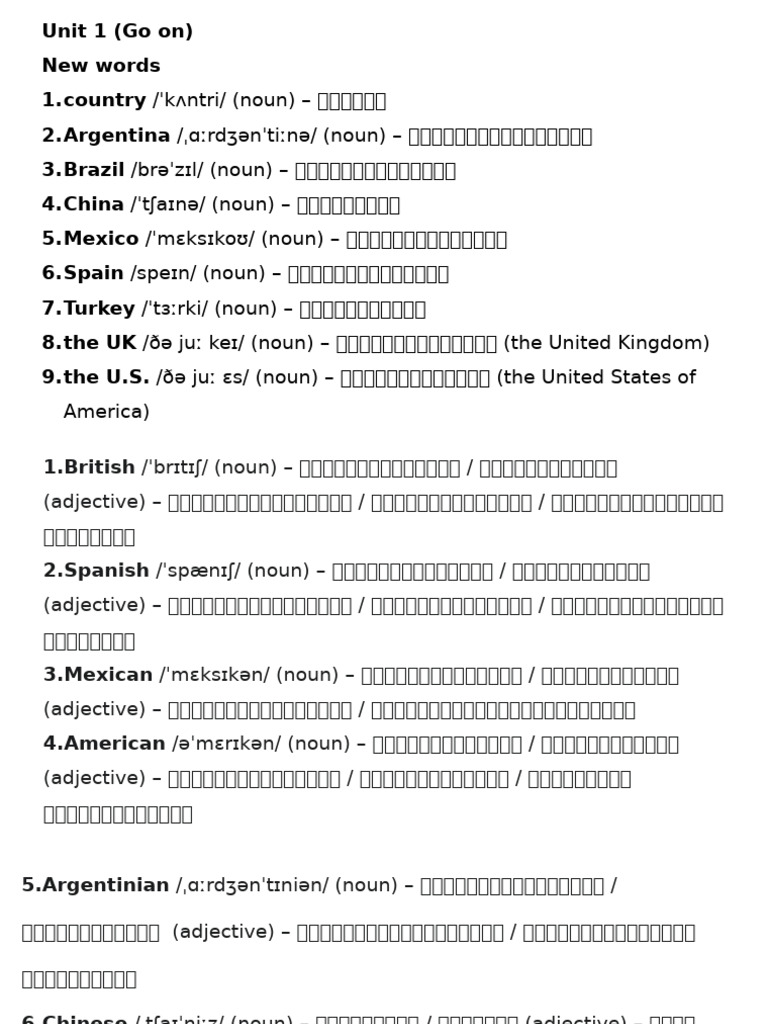Lesson 1 Countries | PDF