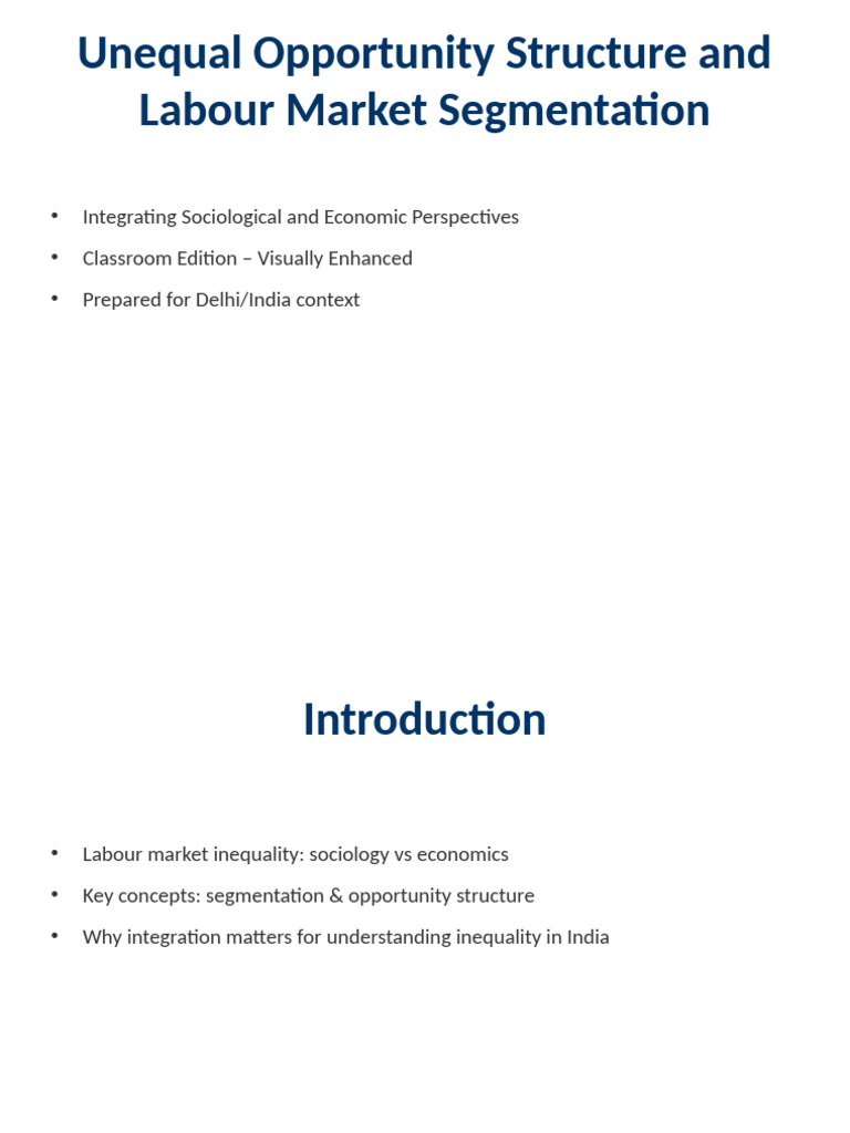Labour Market Inequality in India: A Dual Perspective | PDF | Market ...