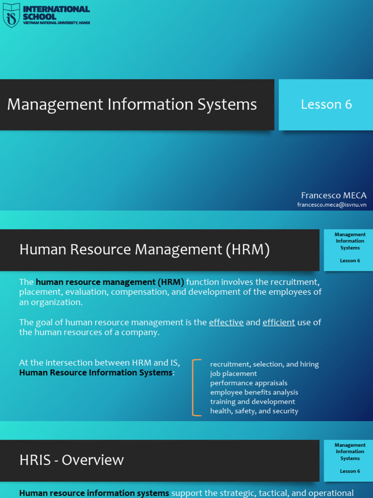 Human Resource Management Systems Overview | PDF | Human Resource ...