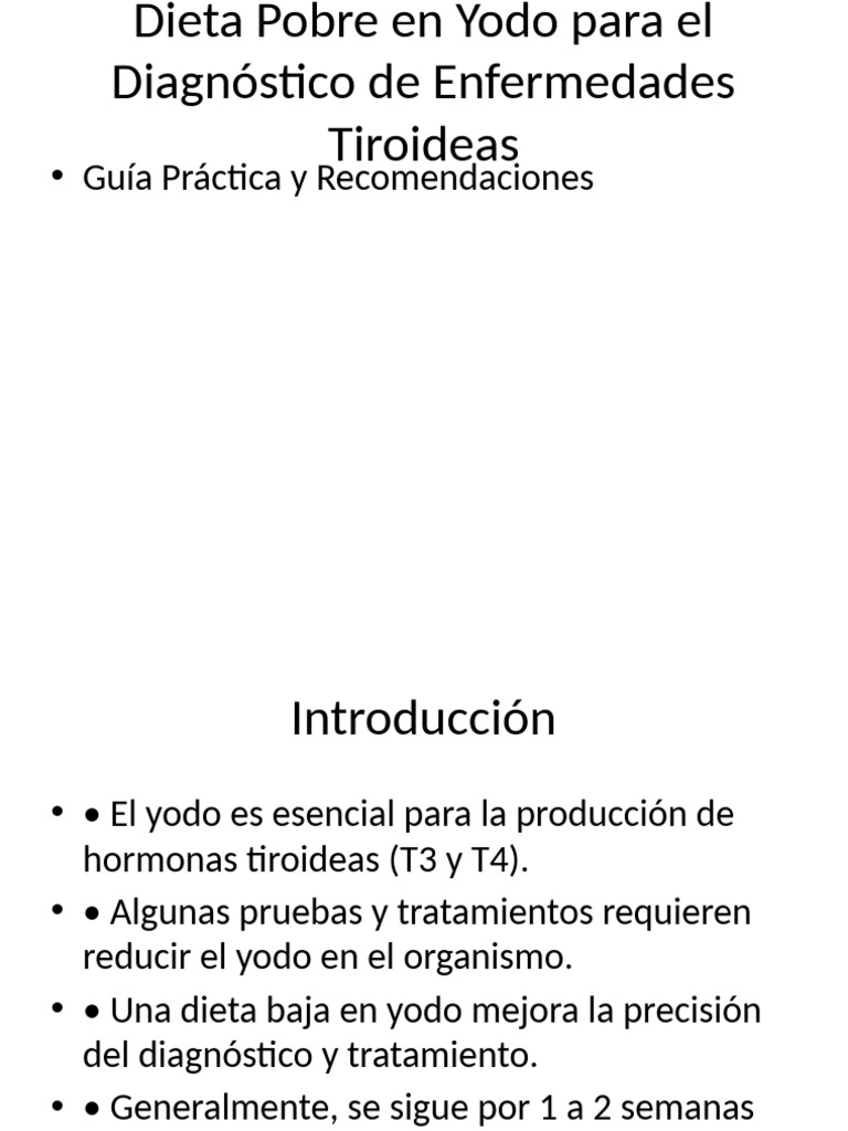 Guía de Dieta Baja en Yodo para Tiroides | PDF | Yodo | Tiroides