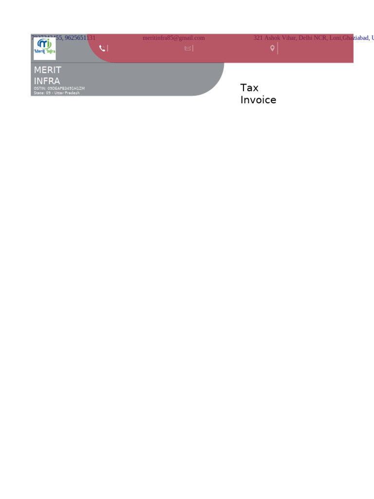 GST Invoice for Merit Infra Services | PDF