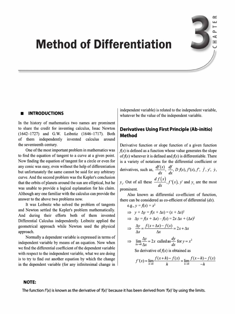 Method of Differentiation | PDF