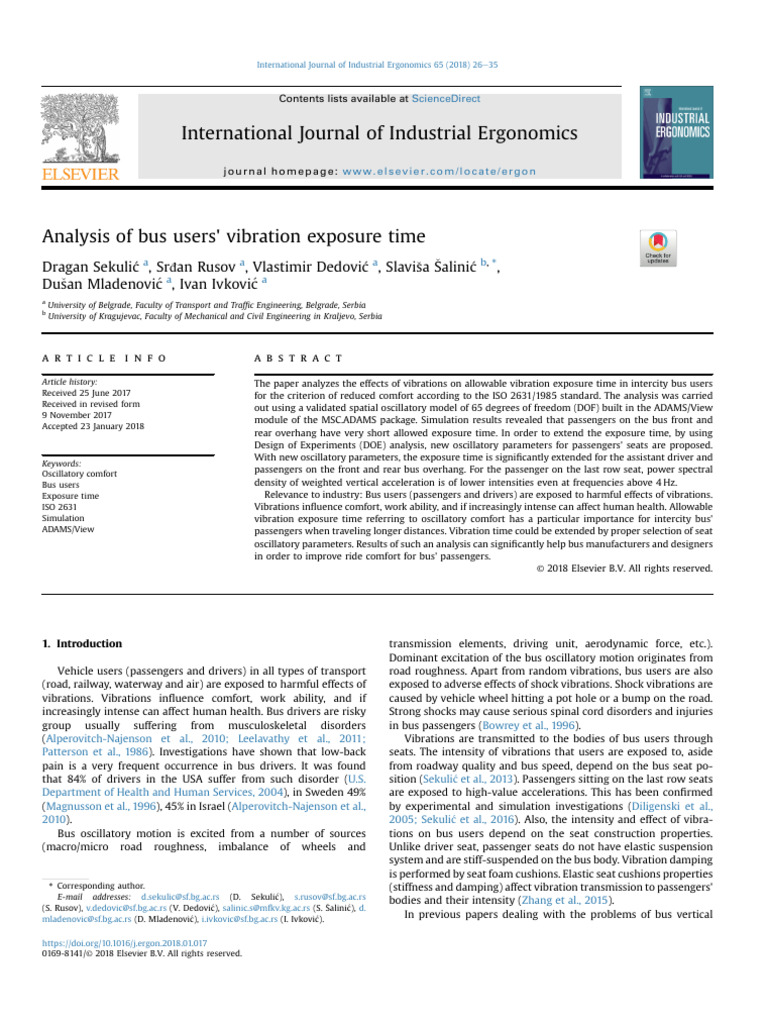 Analysis of Bus Users Vibration Exposure | PDF | Spectral Density ...