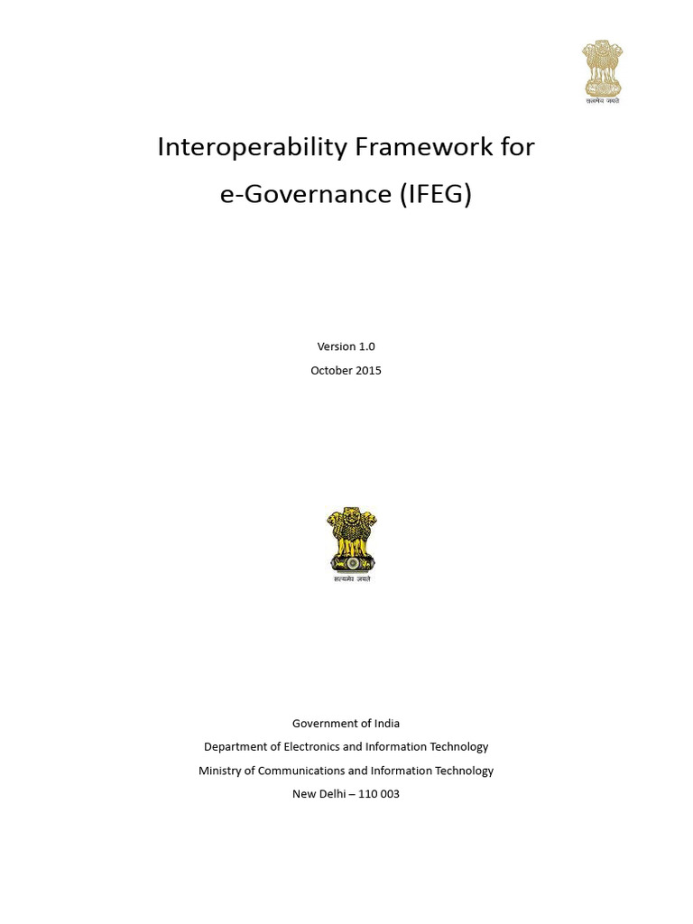 Interoperability Framework for e-Governance | PDF | Interoperability ...