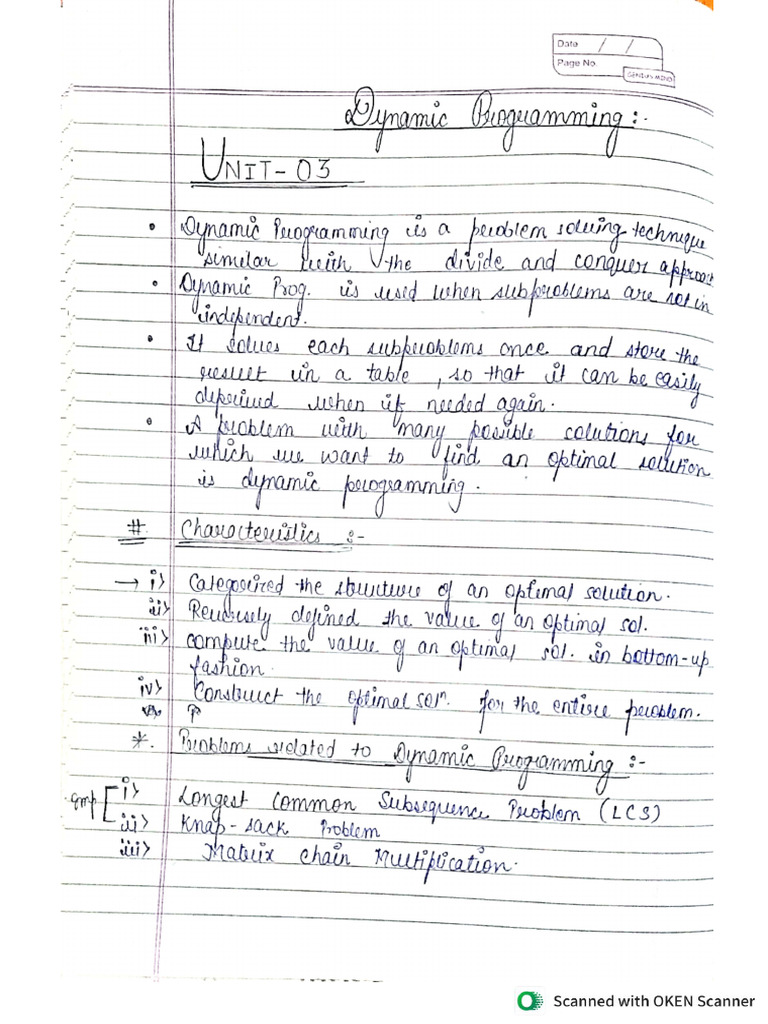 UNIT - 3 & 4 DAA Notes | PDF