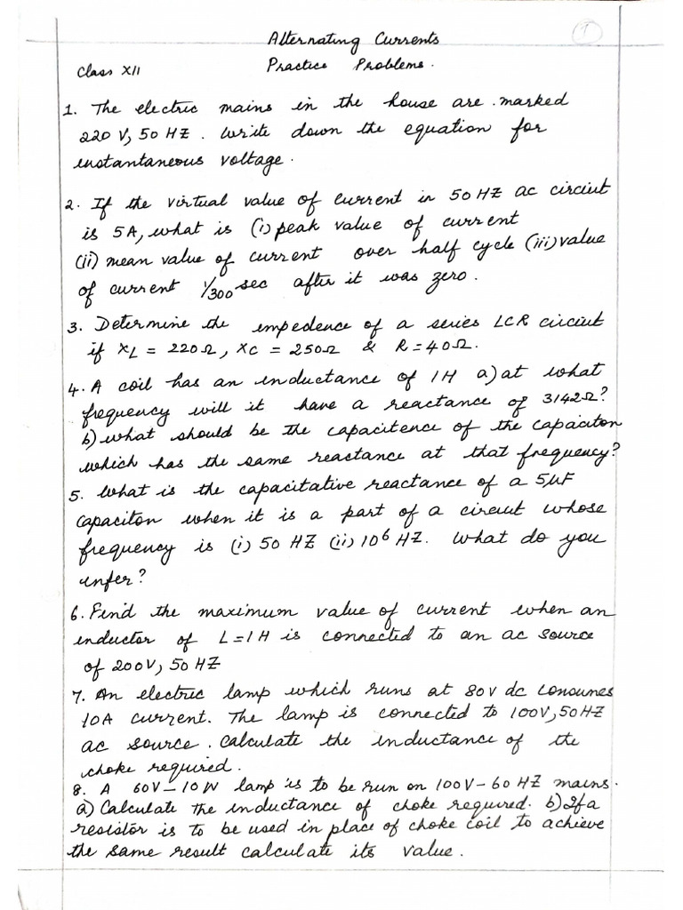 Ac Problems Xii | PDF