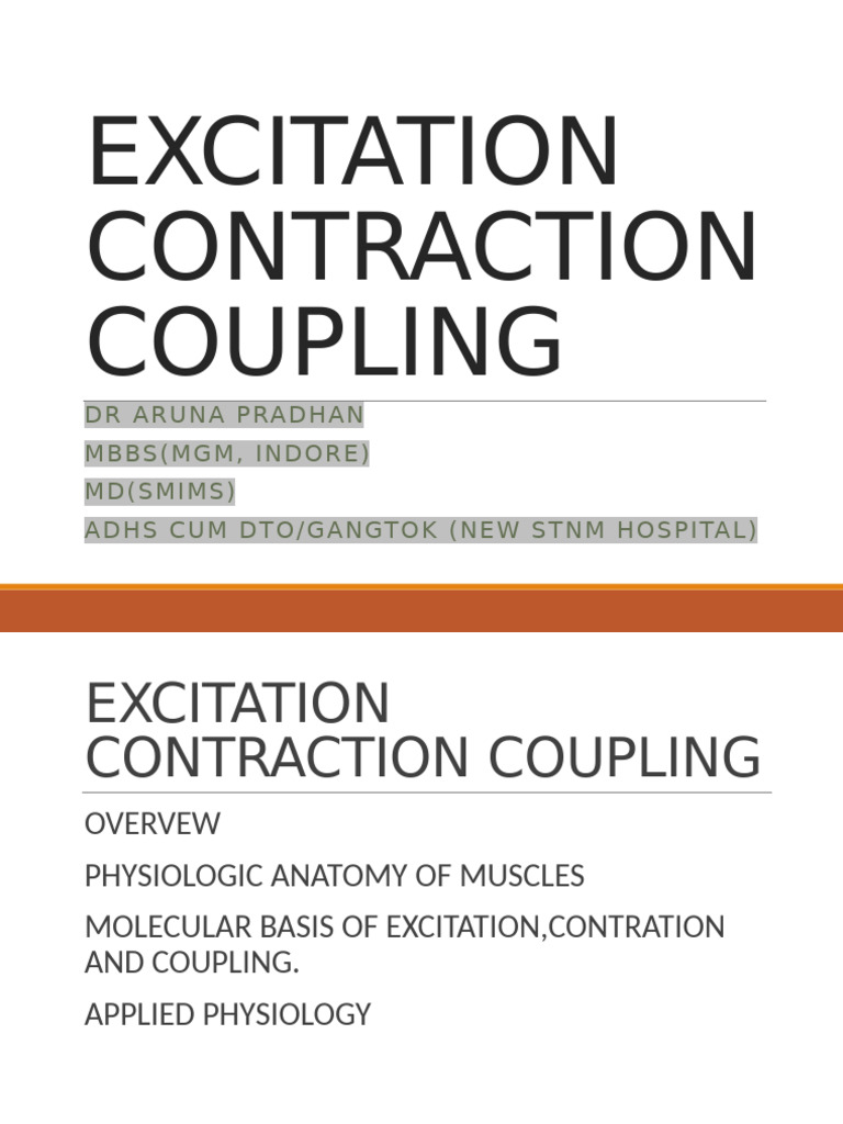 Excitation-Contraction Coupling Overview | PDF | Muscle Contraction ...