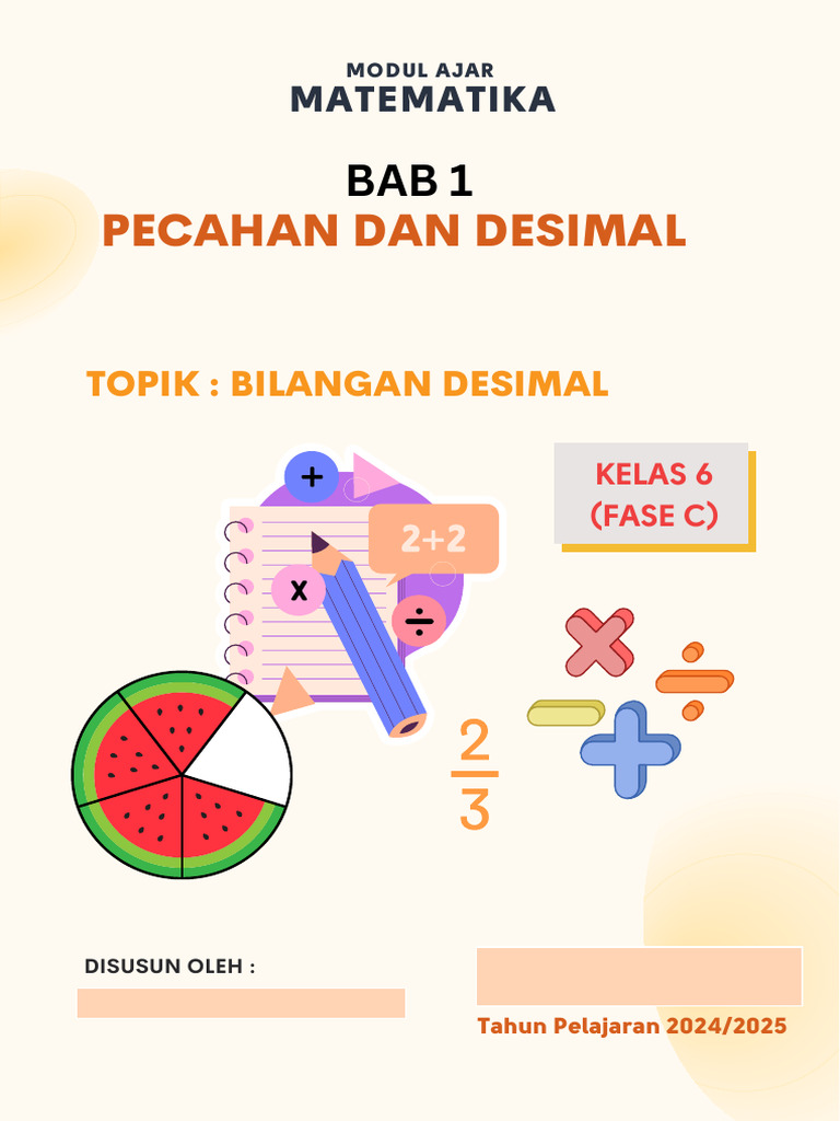 Modul Ajar Pecahan dan Desimal Kelas 6 | PDF