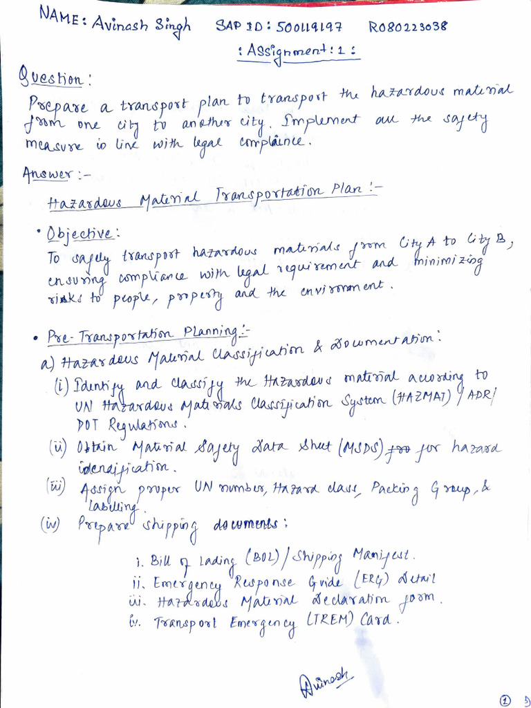 Assignment 1 Transportation Safety | PDF