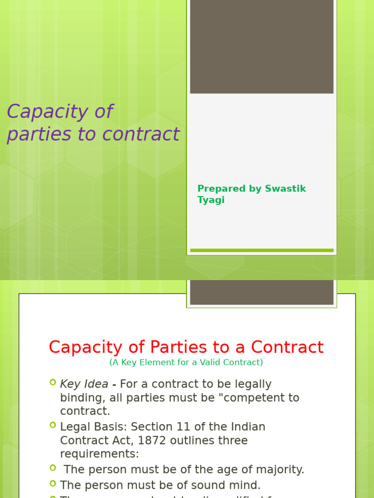 Understanding Contract Capacity Requirements | PDF | Void (Law ...