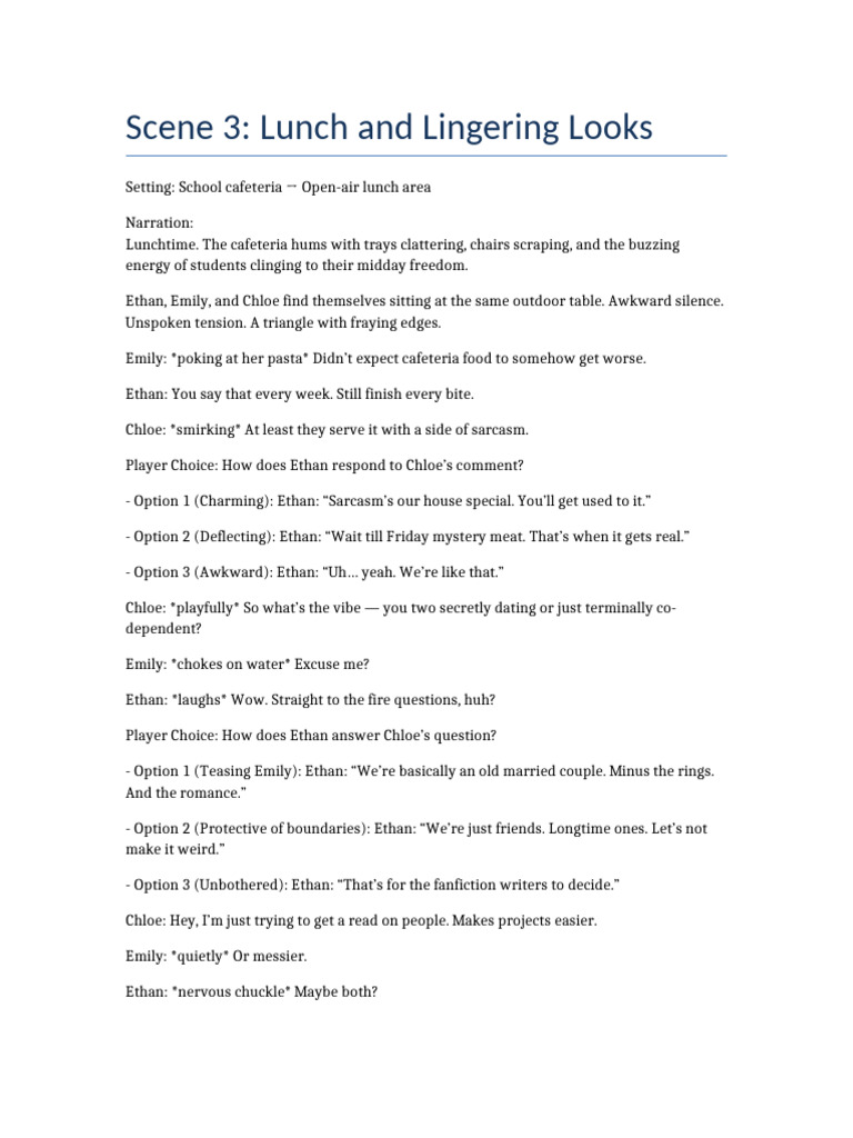 Scene 3 Lunch and Lingering Looks | PDF