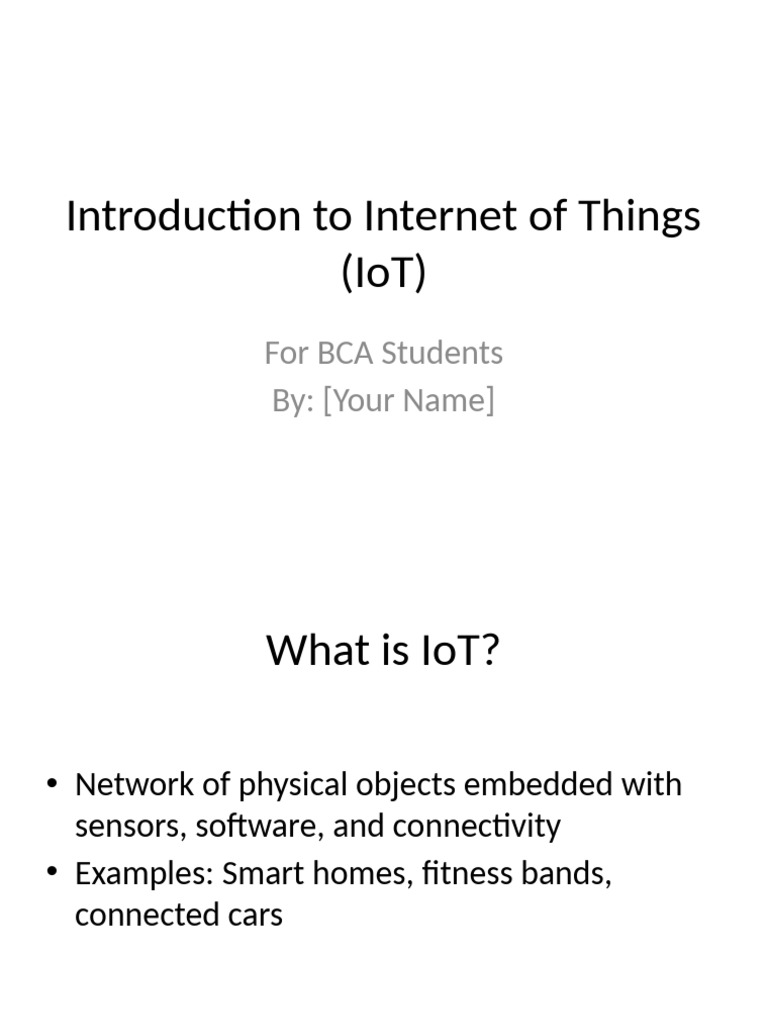 IoT Basics for BCA Students | PDF