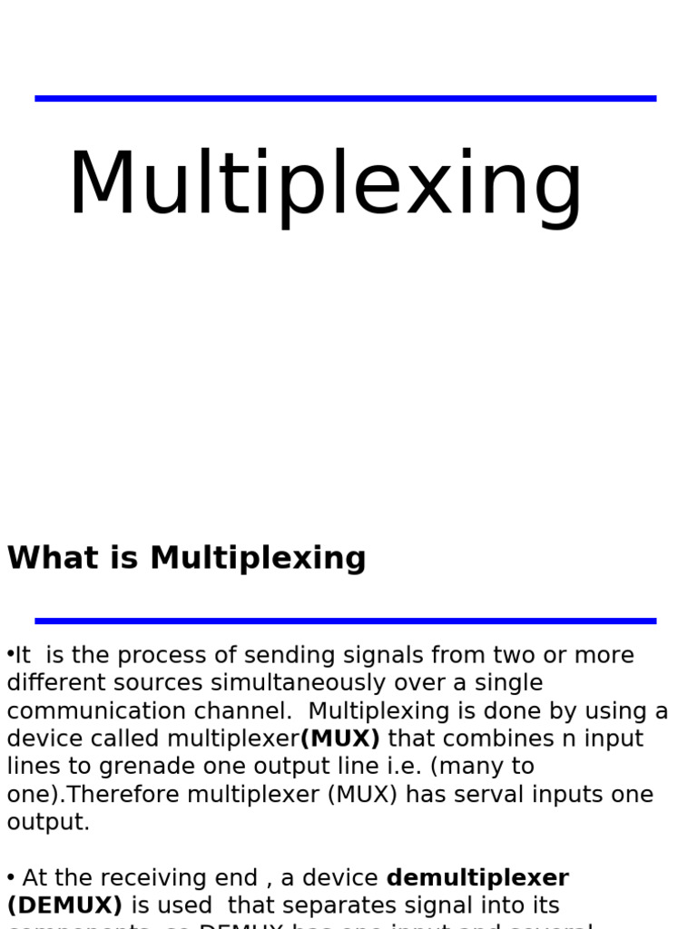 Understanding Multiplexing Techniques | PDF | Multiplexing | Wavelength ...