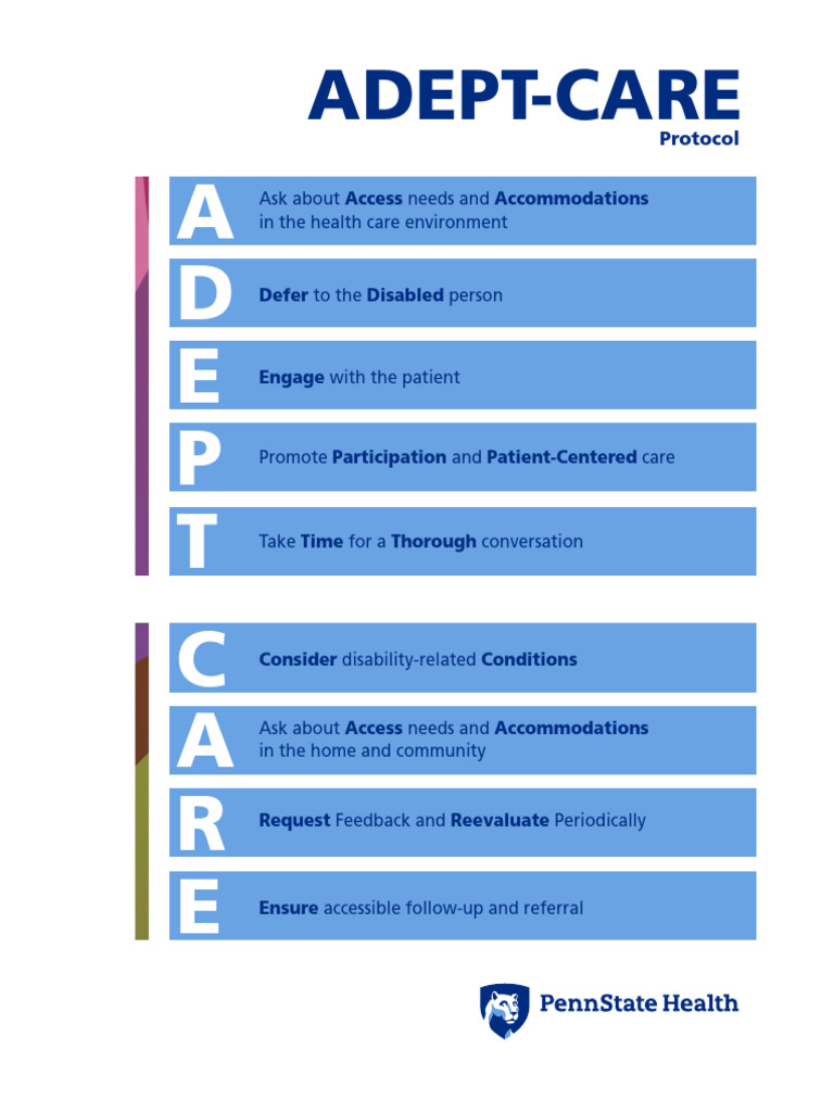 Adept Care Protocol for Accessibility | PDF