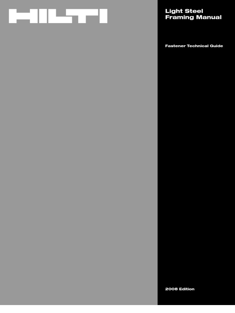 Hilti Light Steel Framing Manual PDF Screw Strength Of Materials