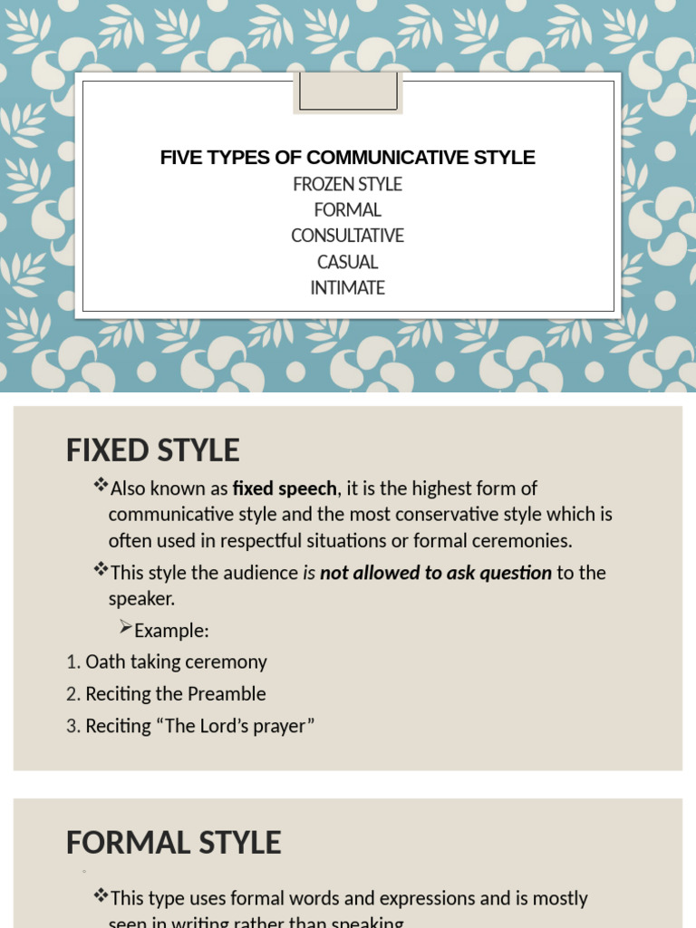 Understanding Five Communicative Styles | PDF