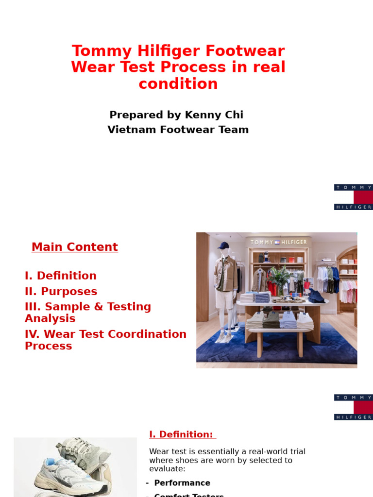 Tommy Hilfiger Footwear Wear Test Guide | PDF