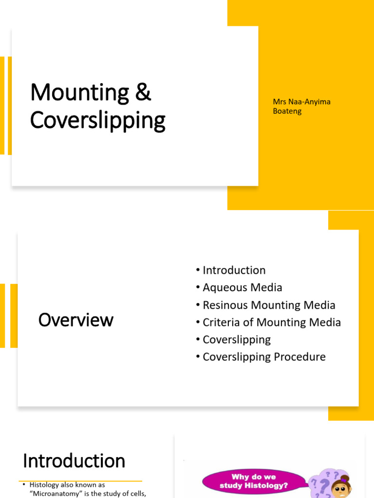 Mounting and Coverslipping in Histology | PDF | Histology | Staining