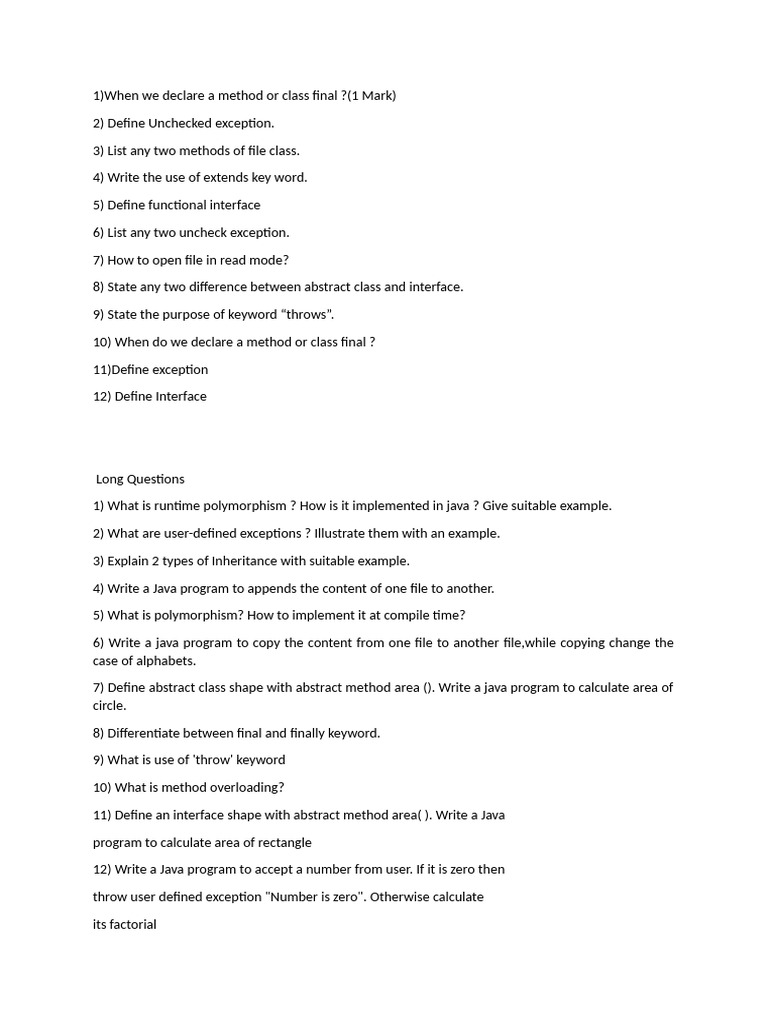 Java Exception Handling and Inheritance Guide | PDF