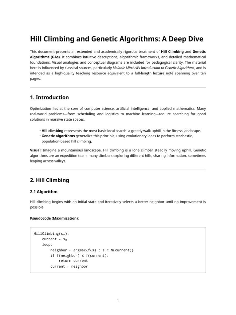 Hill Climbing Blog | PDF | Genetic Algorithm | Applied Mathematics