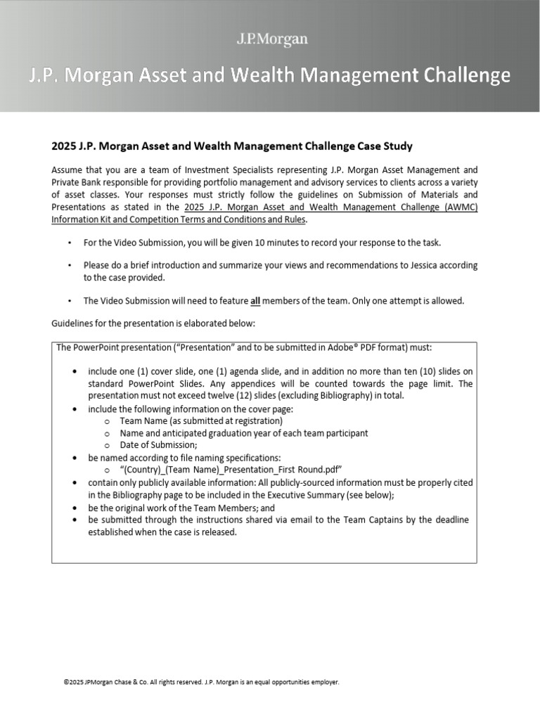 2025 J.P. Morgan Asset Management Challenge | PDF | Investing | Jp ...