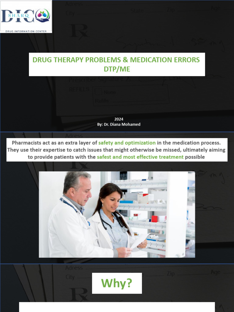 Drug Therapy Problems and Errors Guide | PDF | Medical Error | Medical ...