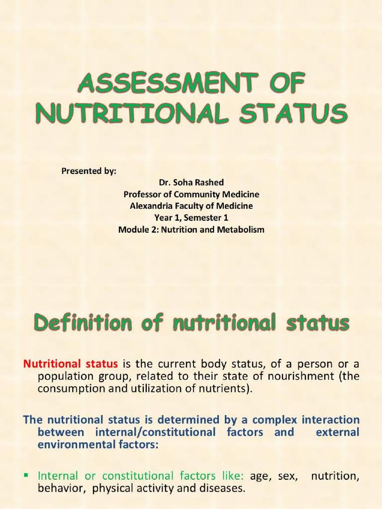 Assessment of Nutritional Status | PDF