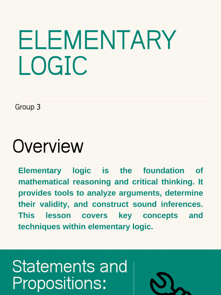 Group 3 Elementary Logic | PDF
