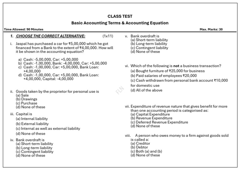 Basic Accounting Terms Quiz | PDF | Banks | Expense