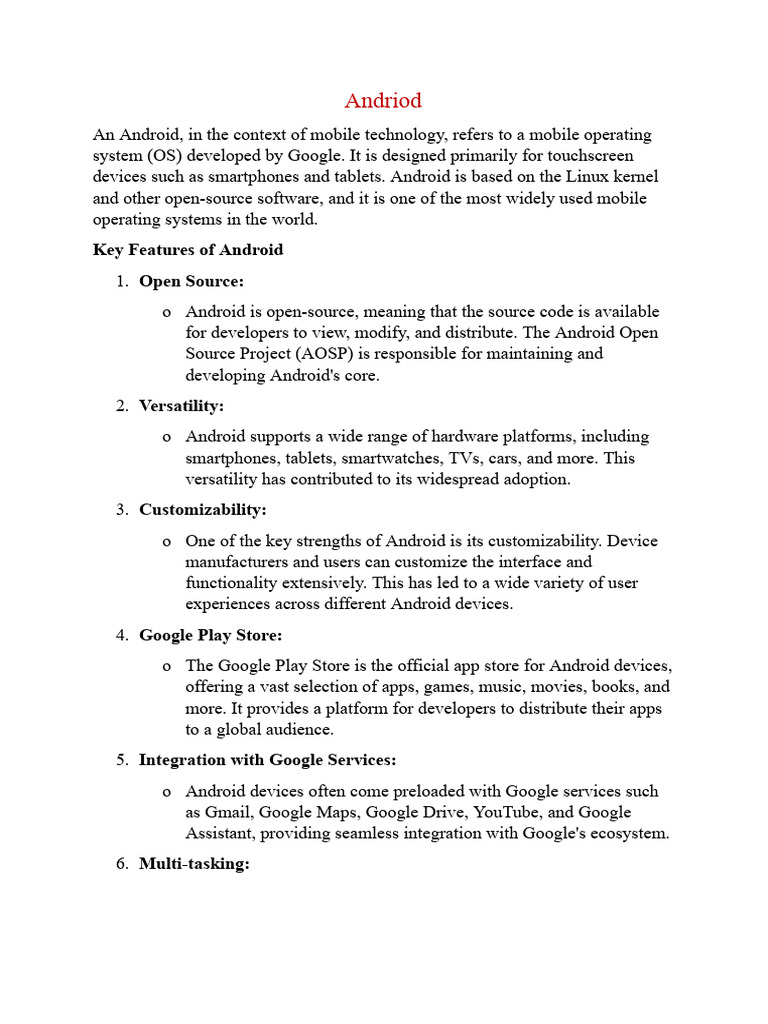 Unit-1 Notes Mobile App. Dev | PDF | Android (Operating System ...