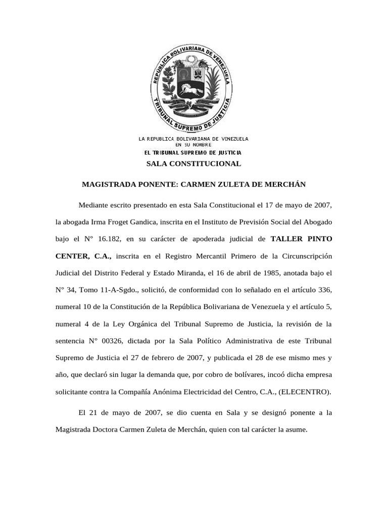 Revisión de Sentencia en Caso ELECENTRO | PDF | Sentencia (ley ...