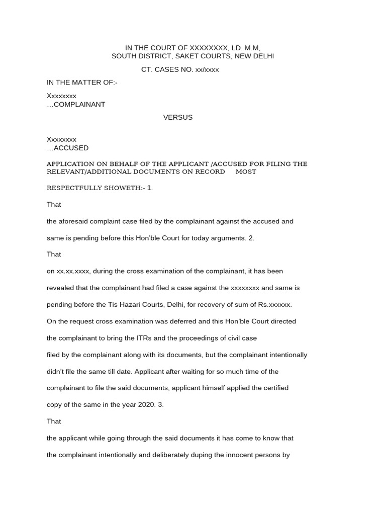 Application to File Additional Documents | PDF | Judiciaries | Public Law